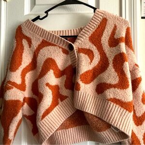 Pink and Orange Cropped Sweater